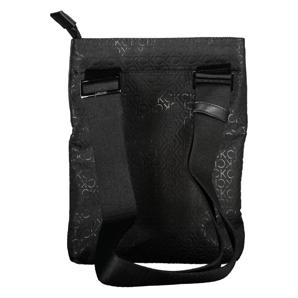 Black Calvin Klein men's shoulder bag made of polyester with adjustable strap and sleek design, suitable for everyday use.