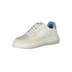 Calvin Klein Bianco leather men's sneaker with white laces and sleek design, featuring a minimalist style for casual wear.