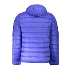 Norway 1963 blue polyamide men's jacket with front zipper and stand collar, lightweight outerwear for casual wear.