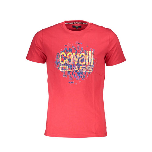 Cavalli Class Red Cotton Men T-Shirt Cavalli Class