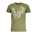 Cavalli Class Verde cotton men's T-shirt with a classic fit and short sleeves, featuring a subtle logo on the chest.