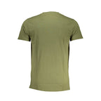 Cavalli Class Verde cotton men's T-shirt with short sleeves and round neckline, featuring a simple, stylish design.