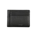 Calvin Klein sleek black leather coin purse with integrated card holder, compact and stylish for everyday use.