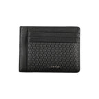 Calvin Klein sleek black leather coin purse with integrated card holder, compact and stylish for everyday use.