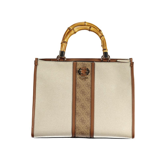 Guess Jeans Beige Cotton Handbag Guess Jeans
