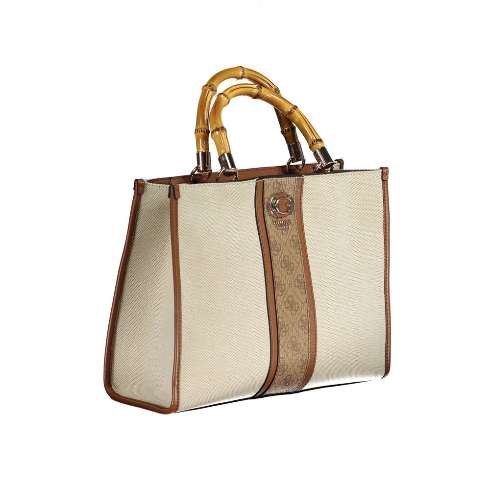 Guess Jeans Beige Cotton Handbag Guess Jeans