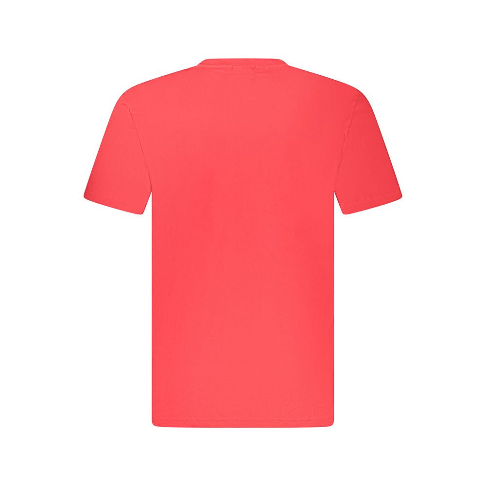 Red cotton men's T-shirt by Fila, featuring a classic crew neck and the Fila logo on the front.