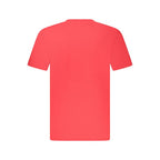 Red cotton men's T-shirt by Fila, featuring a classic crew neck and the Fila logo on the front.