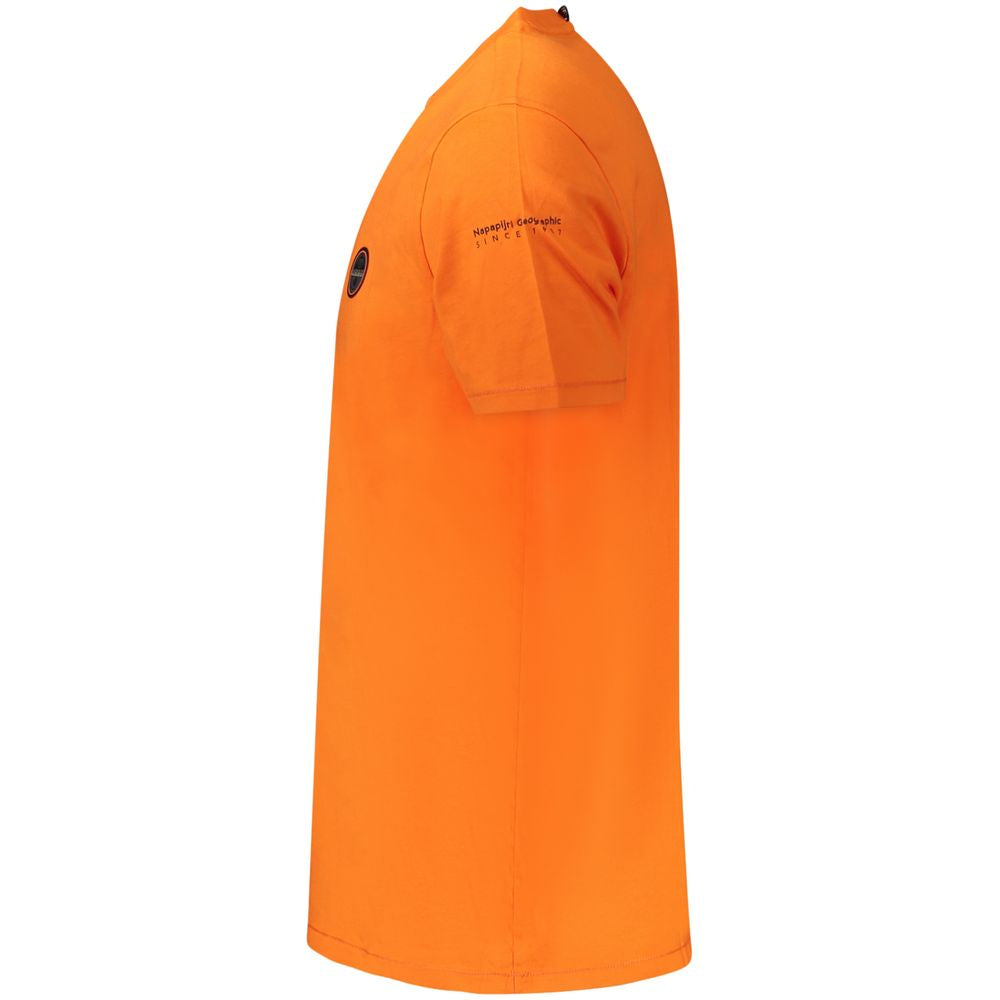 Napapijri Orange Cotton Men T-Shirt Napapijri