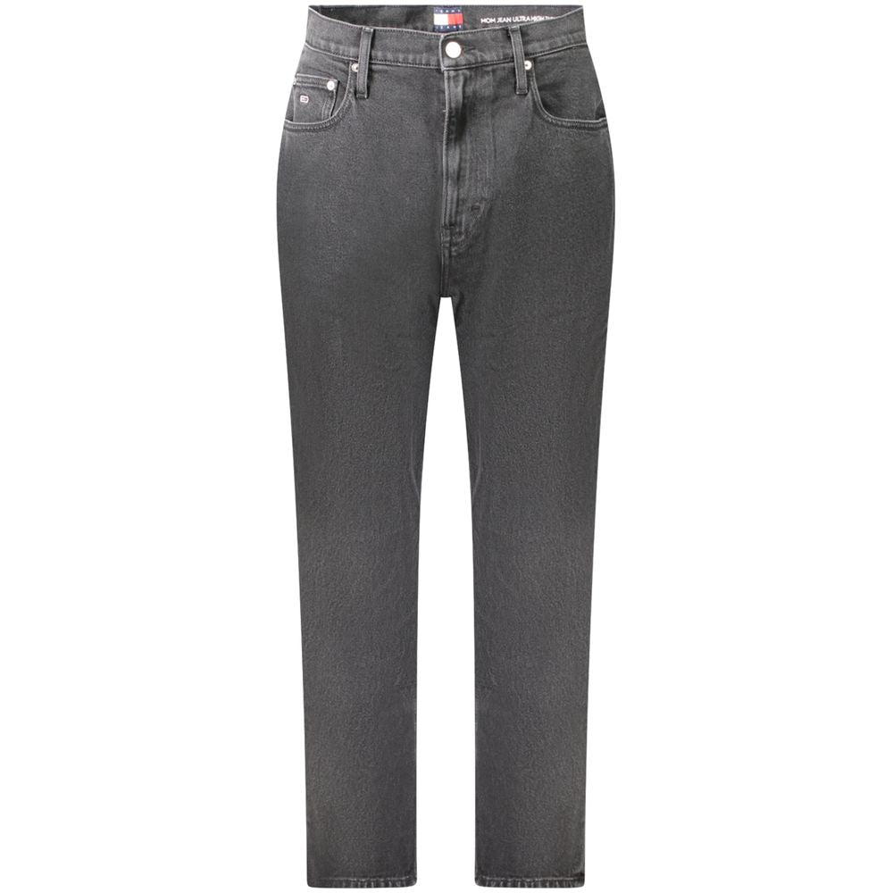 Tommy Hilfiger Nero cotton women’s jeans showing classic five-pocket style and slim fit, dark denim fabric.