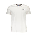 North Sails Bianco Cotton Men’s T-Shirt displayed on a hanger, featuring a classic white design and soft cotton fabric.