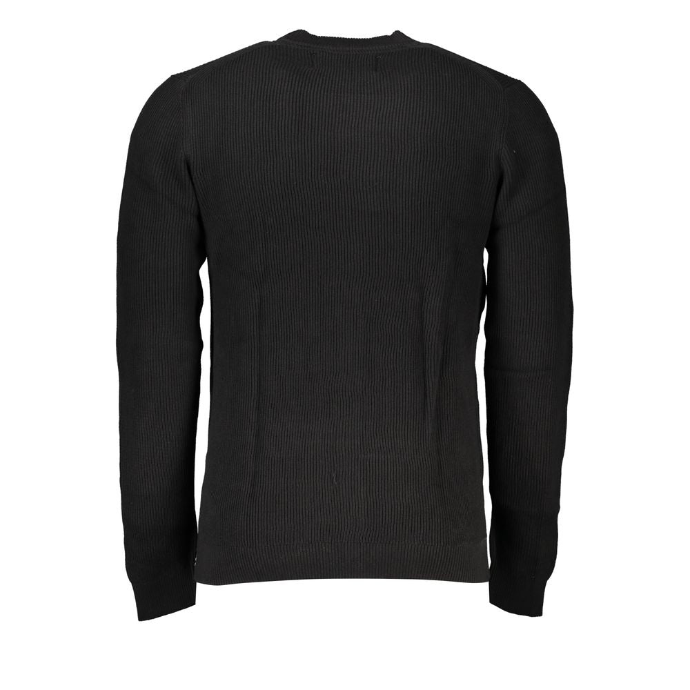 Calvin Klein Sleek Black Crew Neck Sweater with Logo Calvin Klein