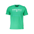 North Sails Verde cotton men's T-shirt with crew neck and short sleeves, featuring a casual fit and green color.