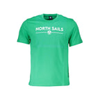 North Sails Verde cotton men's T-shirt with crew neck and short sleeves, featuring a casual fit and green color.