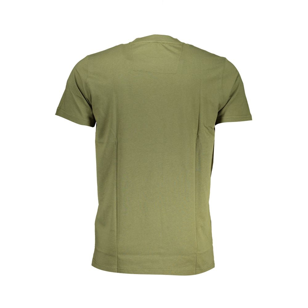 Cavalli Class Verde cotton men's T-shirt with a crew neckline and minimal branding, displayed flat on a white background.