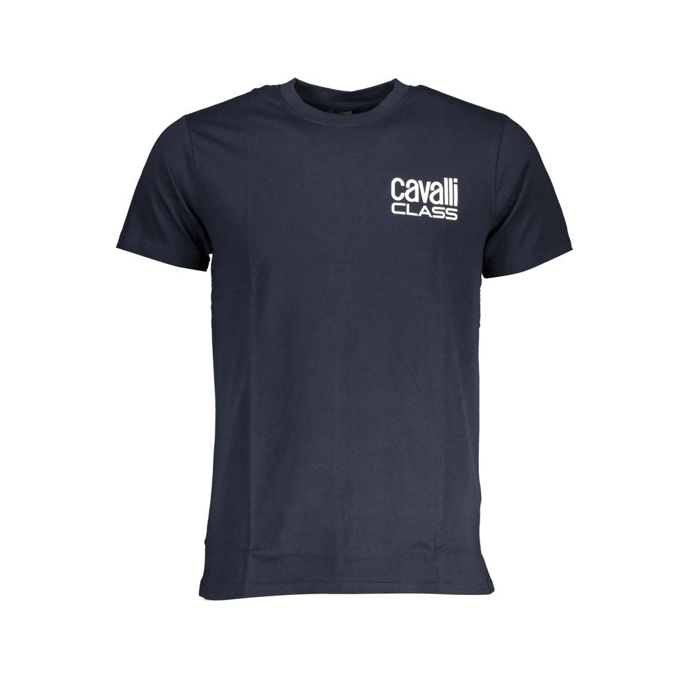 Blue Cavalli Class cotton men's T-shirt with a classic fit and round neckline, featuring subtle brand detailing.