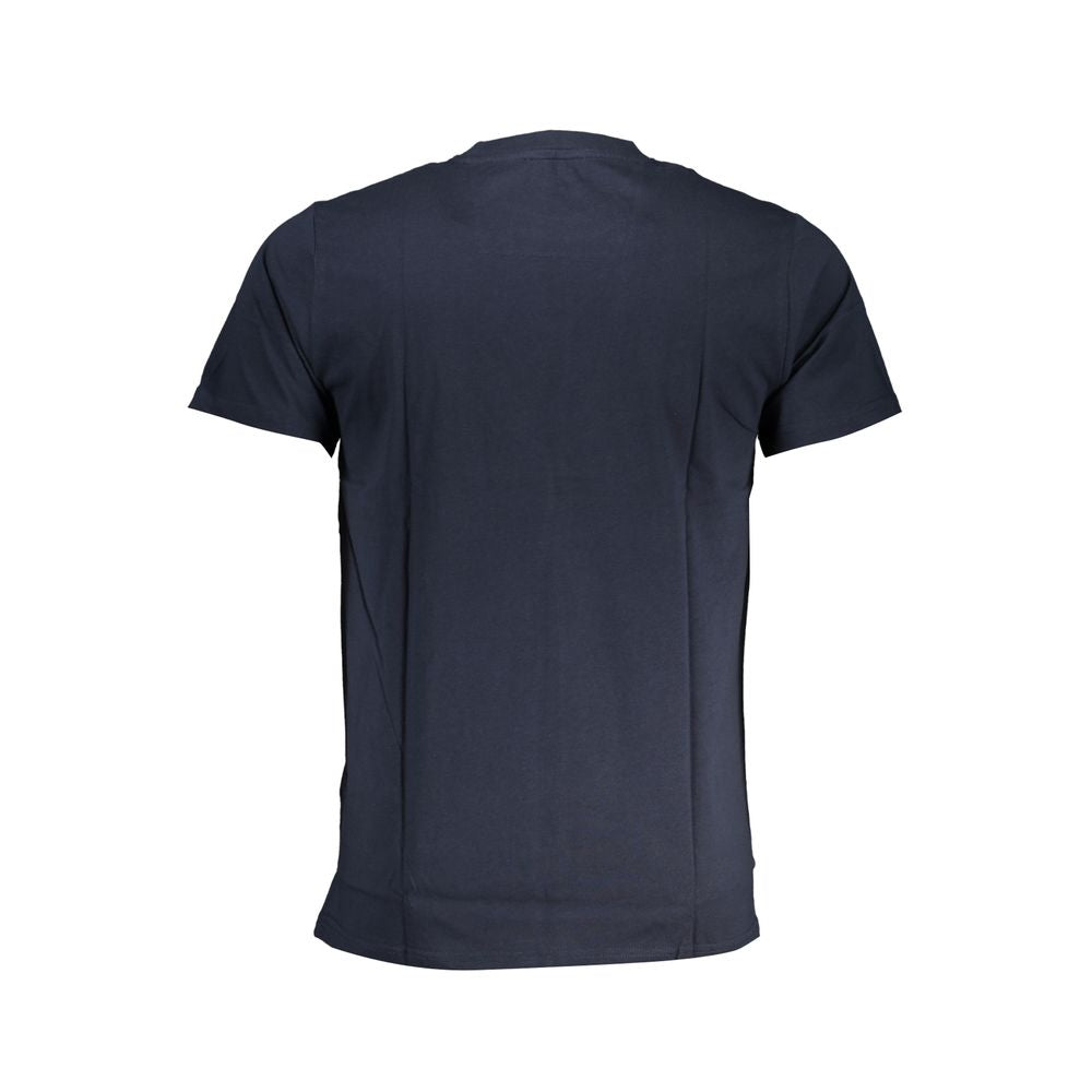 Blue cotton men's T-shirt by Cavalli Class, featuring a classic fit and subtle branding details.