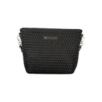 Mario Valentino Nero women's bag made of polyurethane with a removable shoulder handle, featuring a sleek, modern design.