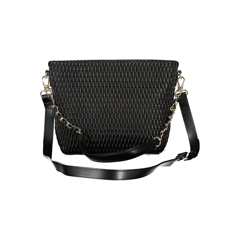 Mario Valentino Nero women's bag made of polyurethane with a removable shoulder handle, stylish and versatile accessory.