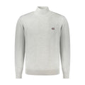 Norway 1963 men's gray polyester sweater with a classic knit design, featuring a crew neckline and ribbed cuffs.