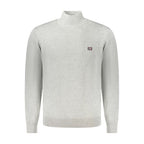 Norway 1963 men's gray polyester sweater with a classic knit design, featuring a crew neckline and ribbed cuffs.