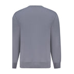 Calvin Klein blue cotton men's sweater with crew neck and long sleeves, casual knitwear for everyday wear.