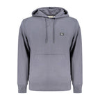 Calvin Klein blue cotton men's hooded sweatshirt with front pocket and drawstring hood, casual and comfortable clothing.
