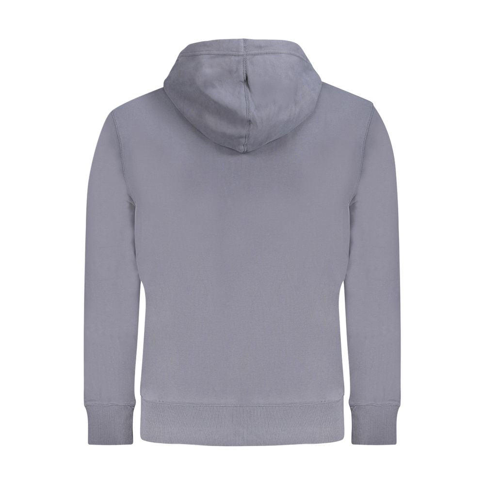 Calvin Klein blue cotton men's hooded sweatshirt with front pocket and adjustable drawstrings, casual style for everyday wear.