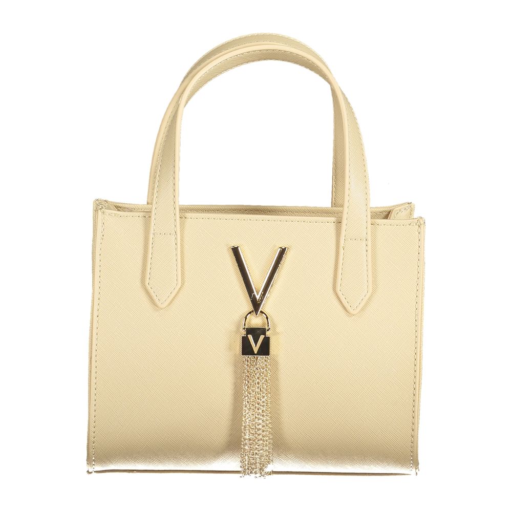 Mario Valentino beige women's polyurethane bag with stylish design and top handle, perfect for everyday use.