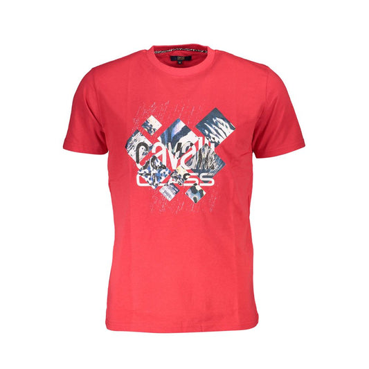 Cavalli Class Red Cotton Men T-Shirt Cavalli Class
