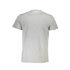 Cavalli Class gray cotton men's T-shirt with round neckline and short sleeves, casual fashion by Cavalli Class.