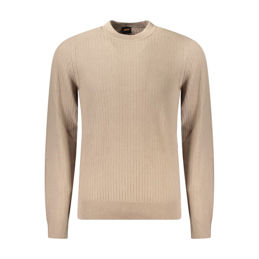 Hugo Boss Beige Cotton Men Sweater Hugo Boss