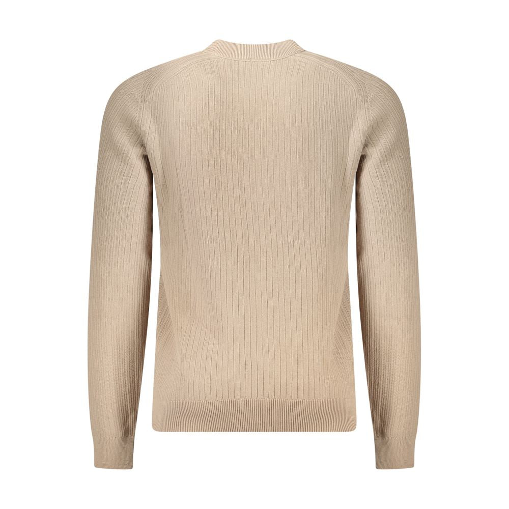 Hugo Boss Beige Cotton Men Sweater Hugo Boss