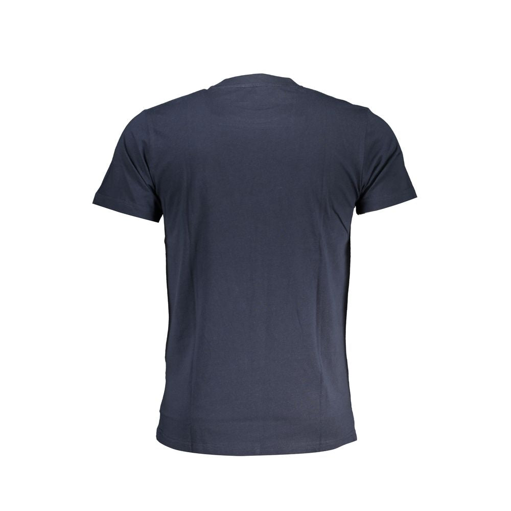 Cavalli Class Blu cotton men's T-shirt with crew neckline and short sleeves, featuring subtle branding and a smooth fabric finish.
