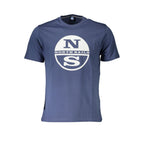 North Sails Blu Cotton Men’s T-Shirt with crew neck and short sleeves, soft blue fabric, casual style.