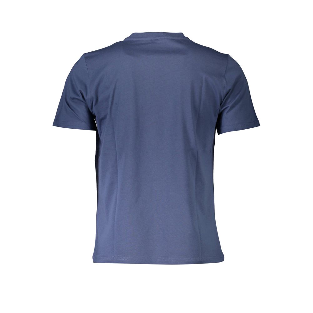 North Sails Blu Cotton Men T-Shirt with crew neck and short sleeves, featuring the North Sails logo on the front.