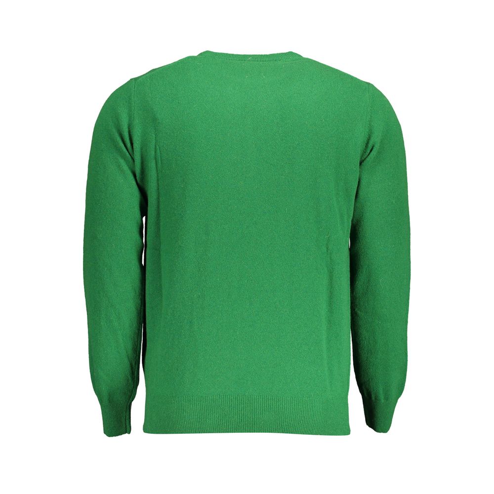 North Sails Verde Lana men's sweater featuring a green knit design and classic crewneck style, made from cozy wool fabric.