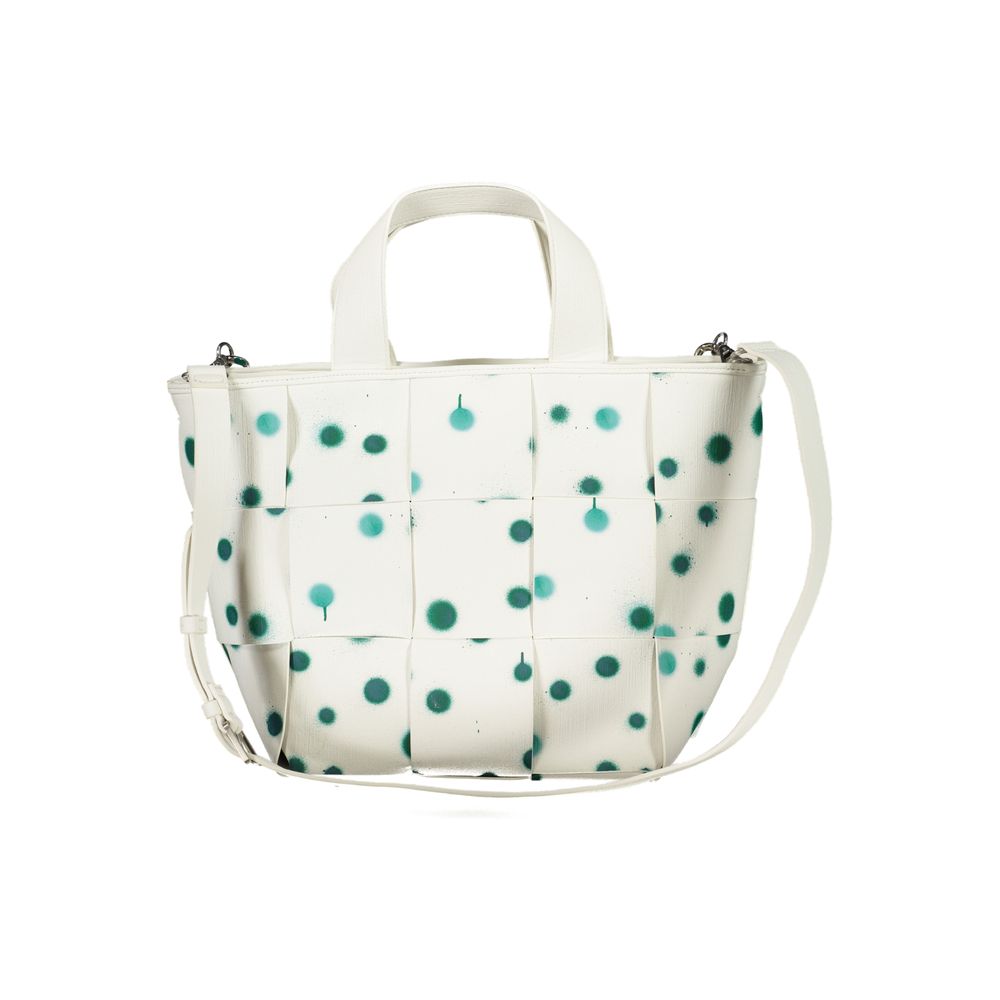 Desigual Bianco Poliuretano women's handbag with stylish design and sturdy handles, made of white polyurethane material.