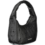 Mario Valentino black polyurethane women's bag with sleek design and stylish straps, perfect for everyday use.