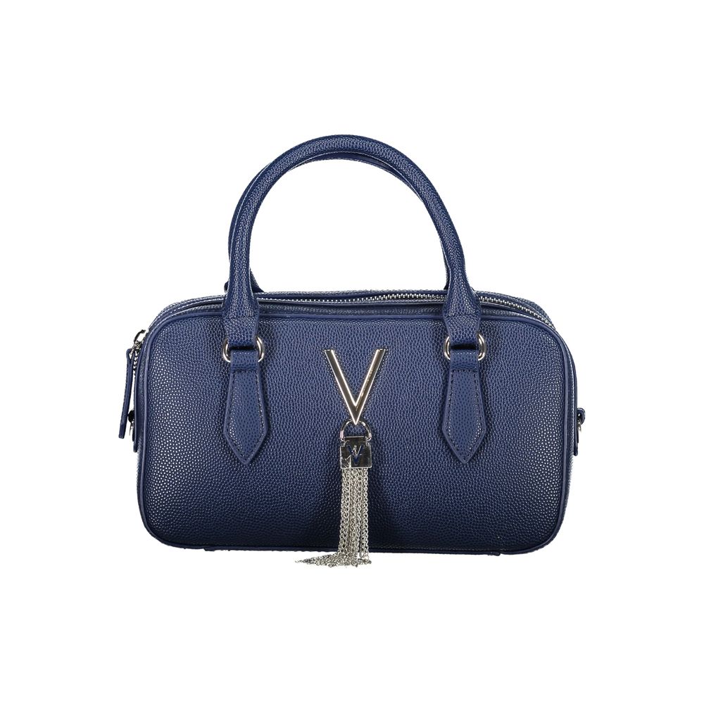 Blue Mario Valentino women's bag made of polyurethane with a sleek design and stylish handles, perfect for everyday use.