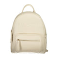 Mario Valentino beige polyurethane women's backpack with adjustable straps and top handle, stylish and functional accessory.