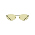 Calvin Klein Verde Metallo woman sunglasses with metal frames and dark tinted lenses on a white background.