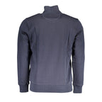Blue cotton men's sweatshirt by La Martina featuring a relaxed fit and classic design, perfect for casual wear.