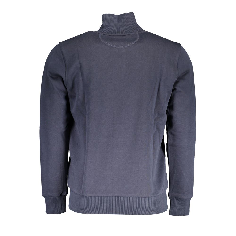 Blue cotton men's sweatshirt by La Martina featuring a relaxed fit and classic design, perfect for casual wear.