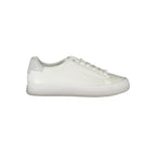 Calvin Klein Bianco Pelle women's sneaker with white leather upper and sleek design, suitable for casual and athletic wear.
