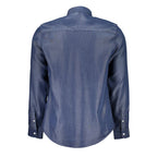 North Sails blue Lyocell men's shirt displayed flat, showcasing its lightweight fabric and classic collar design.