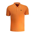 Orange La Martina cotton men's polo shirt with a classic collar and short sleeves, displayed flat on a white background.
