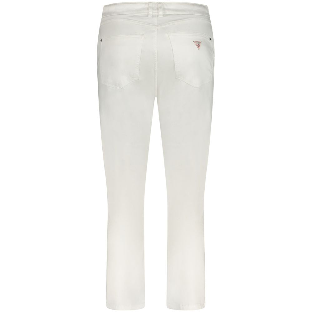 Guess Jeans Bianco Lyocell women's skinny jeans, fitted denim with a clean white finish, shown on a model.