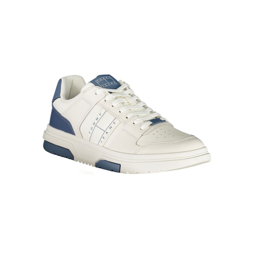 Tommy Hilfiger Bianco men's sneaker made of polyurethane with white design and casual athletic style.