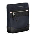 Tommy Hilfiger blue polyester men's shoulder bag with adjustable strap and logo detail, casual and functional accessory.